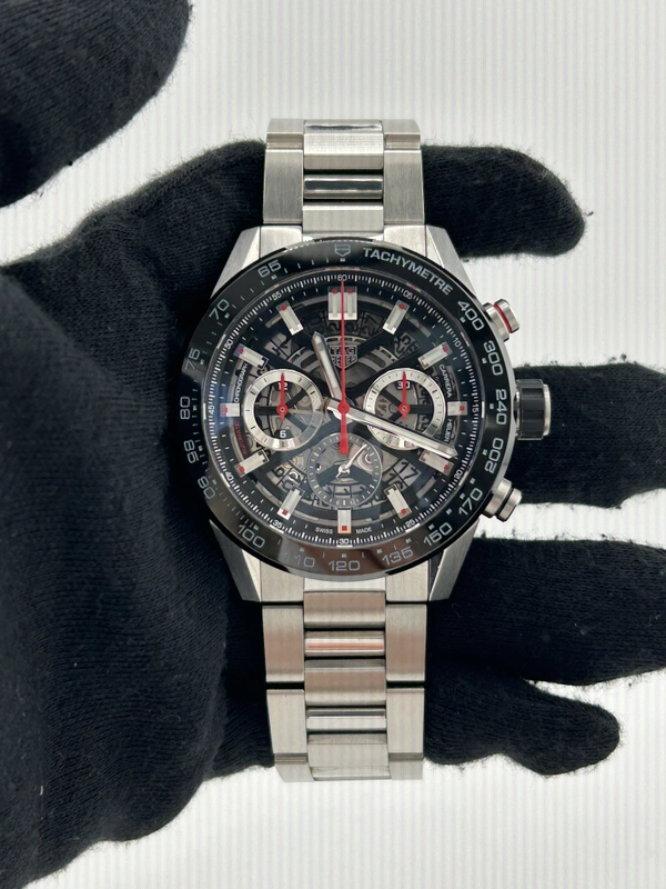 Tag Heuer Carrera Black Dial on Stainless Steel Bracelet Ref. CBG2A10 view 2