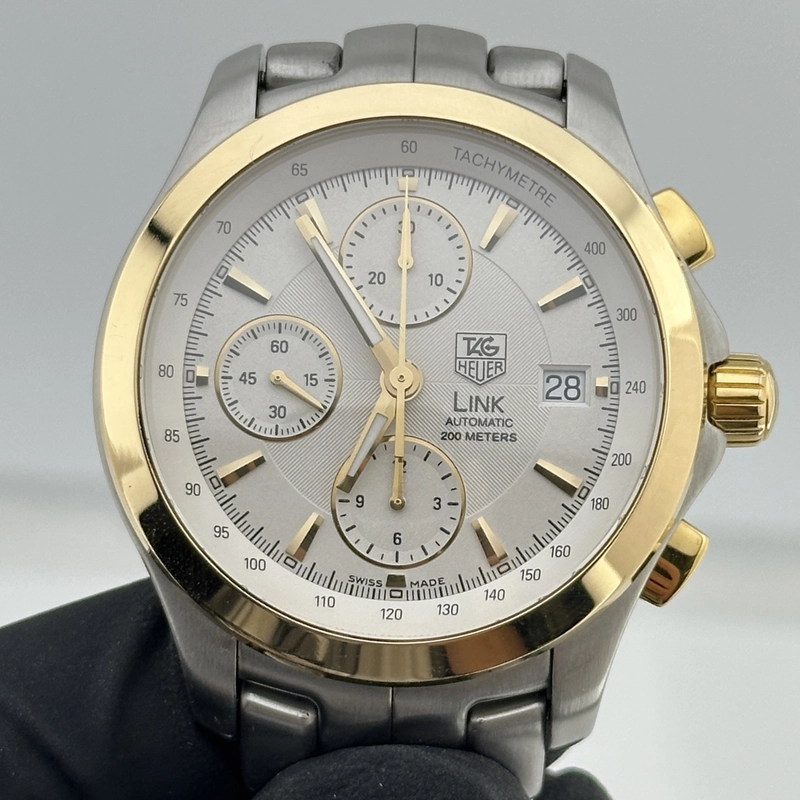 Tag Heuer Link Ivory / Gold Stick Dial on 2 Tone Bracelet Ref. CJF2150 view 3