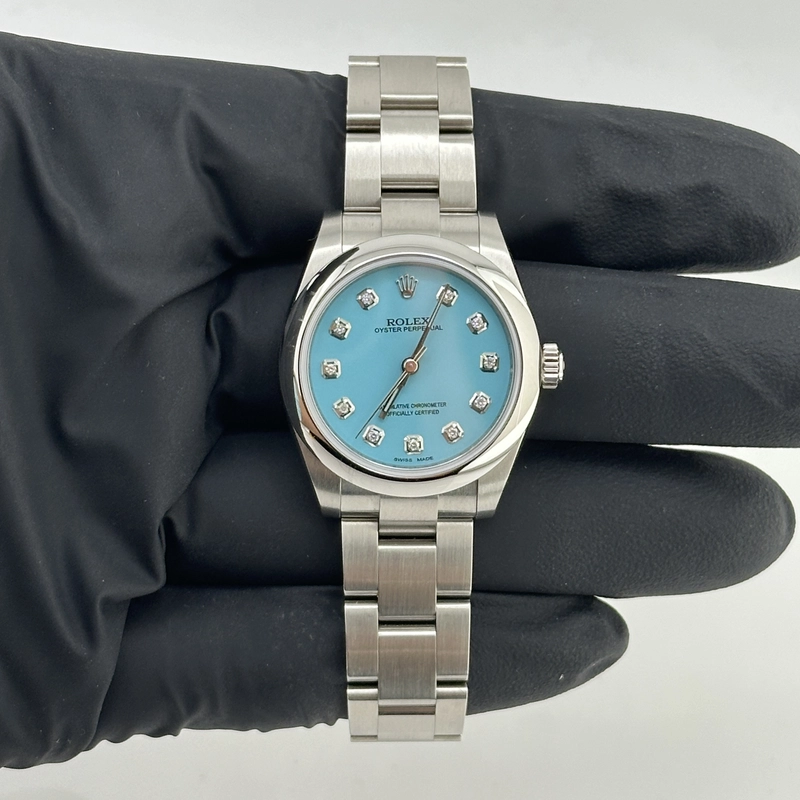 Rolex Oyster Perpetual Am Tiffany Diamond Dial on Oyster Bracelet Ref. 177200 2018