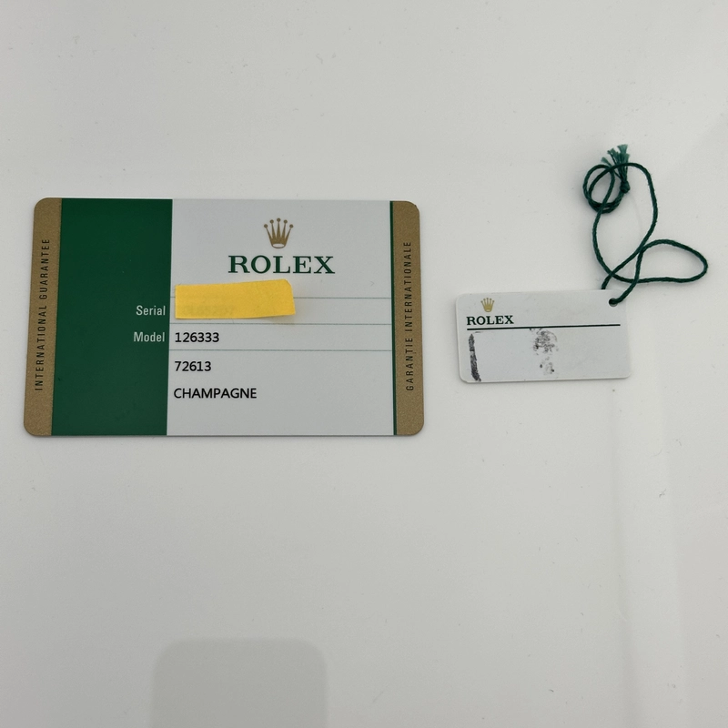 Rolex Datejust Champagne Diamond Factory Dial on Oyster Bracelet Ref. 126333 Card 2016 view 8