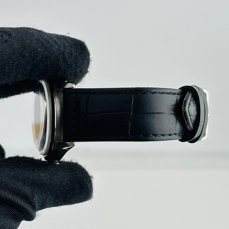 Rolex Oyster Precision Refinished Black Dial on Generic Leather Band Ref. 6422 1958 view 4
