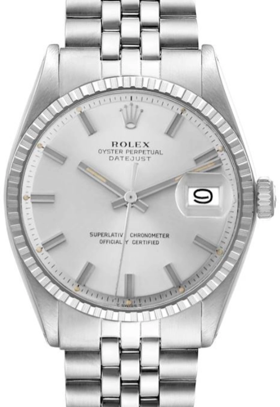 Rolex Datejust 36 Silver Stick Dial on Folded Jubilee Bracelet Ref. 1603 1972