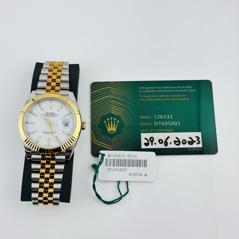 Rolex Datejust White Index Dial on D Link Jubilee Ref. 126333 Card 2023 view 7