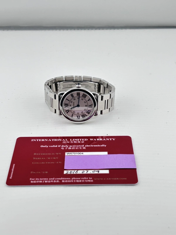 Cartier Ronde Solo Silver Roman Numerals Dial on Stainless Steel Ref. W6701004 Card 2016 view 7