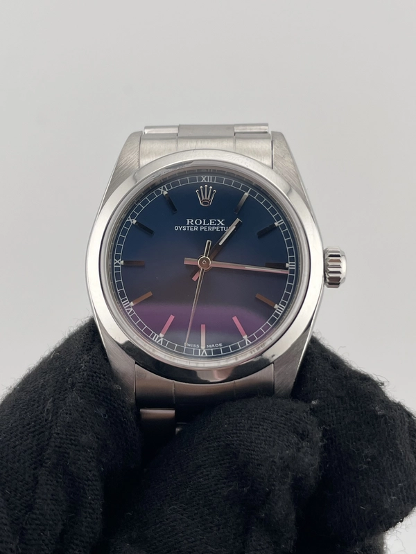 Rolex Oyster Perpetual Blue Dial on Oyster Bracelet Ref. 77080 Card 2014 view 3