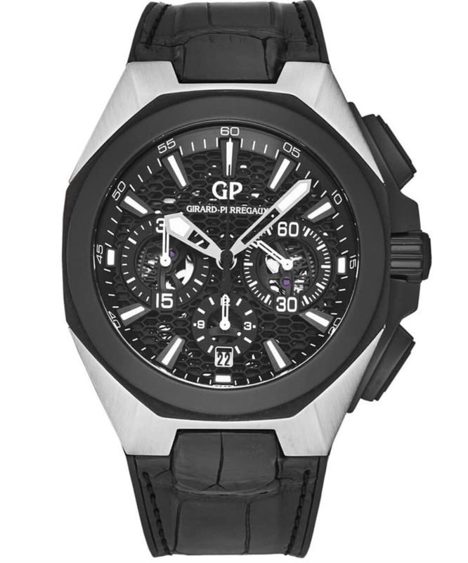 Girard Perregaux Sea Hawk Black Dial on Black Rubber Band Ref. 49971 Complete — Saleh Jewelers