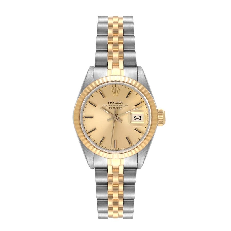 Rolex Date Champagne Stick Dial on D Link Jubilee Bracelet Ref. 6917/3 1982