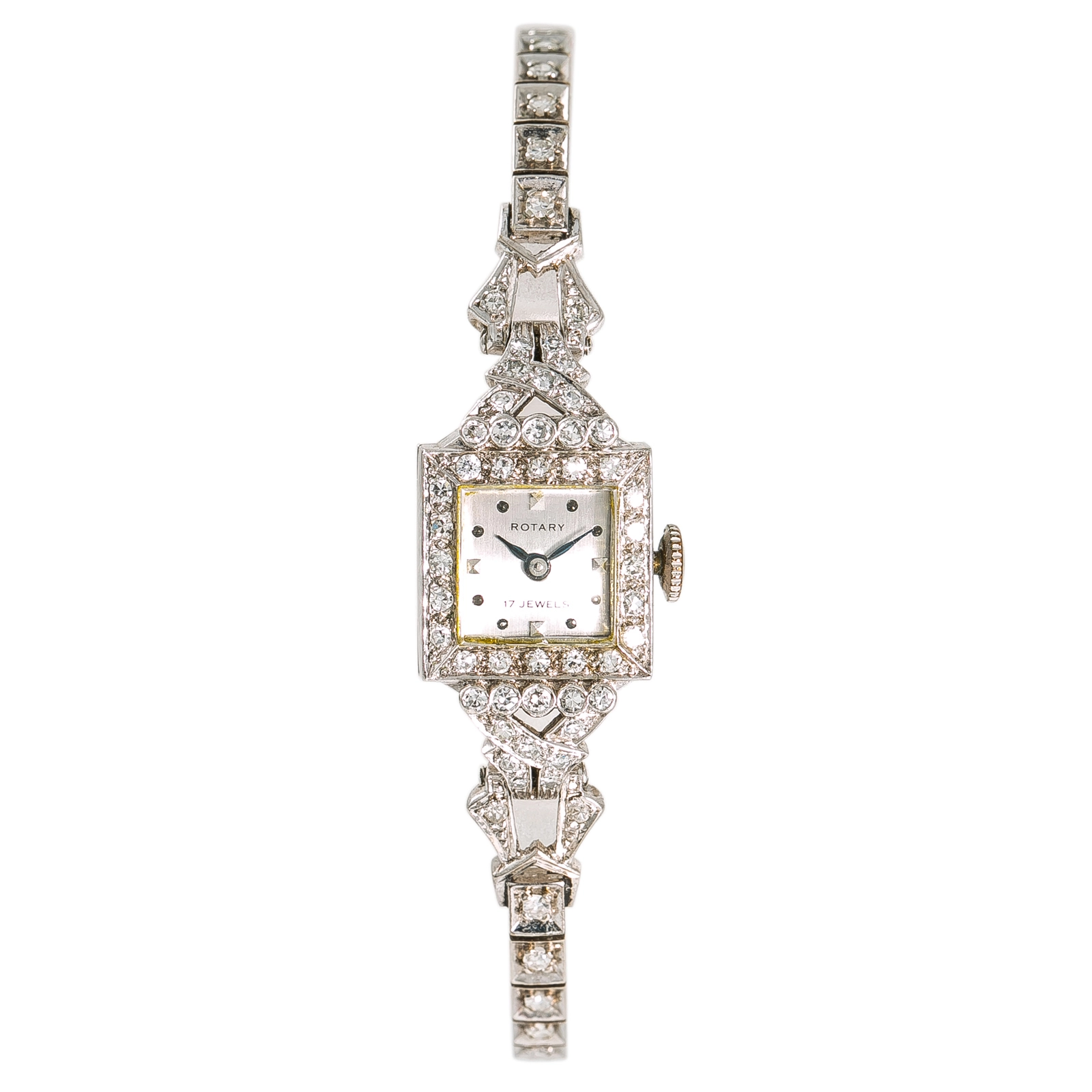ROTARY Hand 18.5 Bracelet Platinum Silver Index 13.6mm — image 1