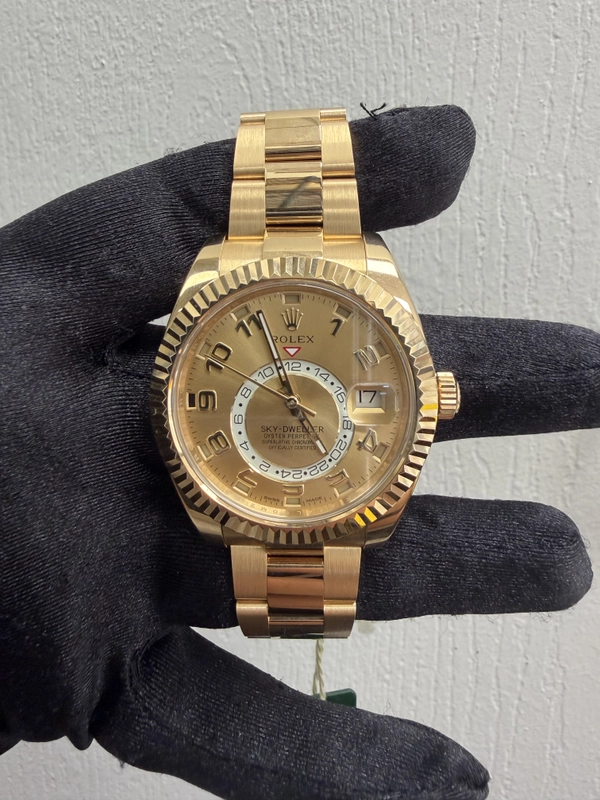 Rolex Sky Dweller Champagne Sunray Arabic Dial on Oyster Ref. 326938 Card 2015 view 2