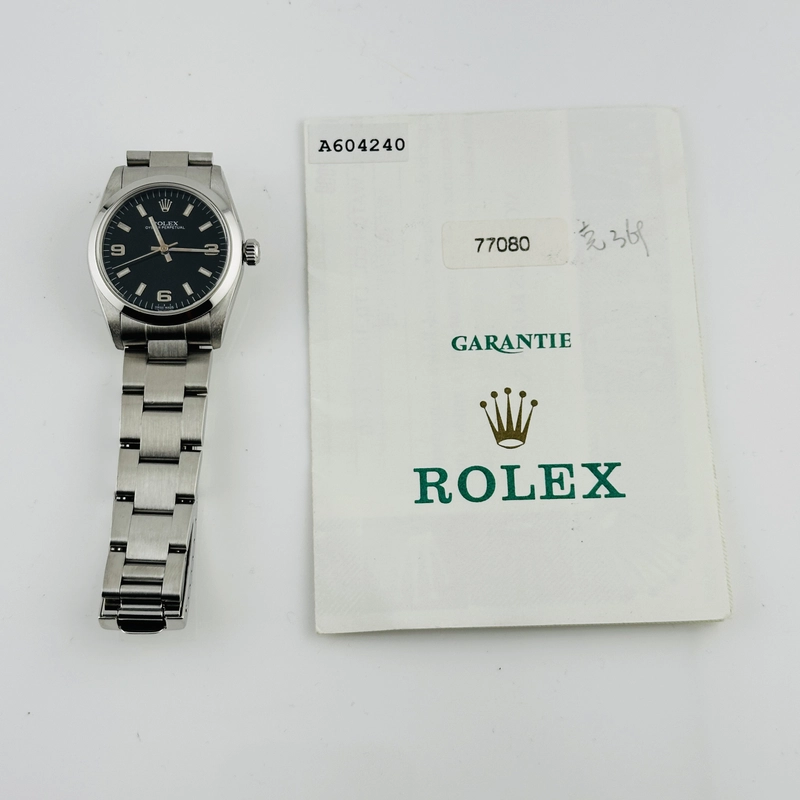 Rolex Oyster Perpetual Black Dial on Oyster Ref. 77080 Papers 2000 view 7