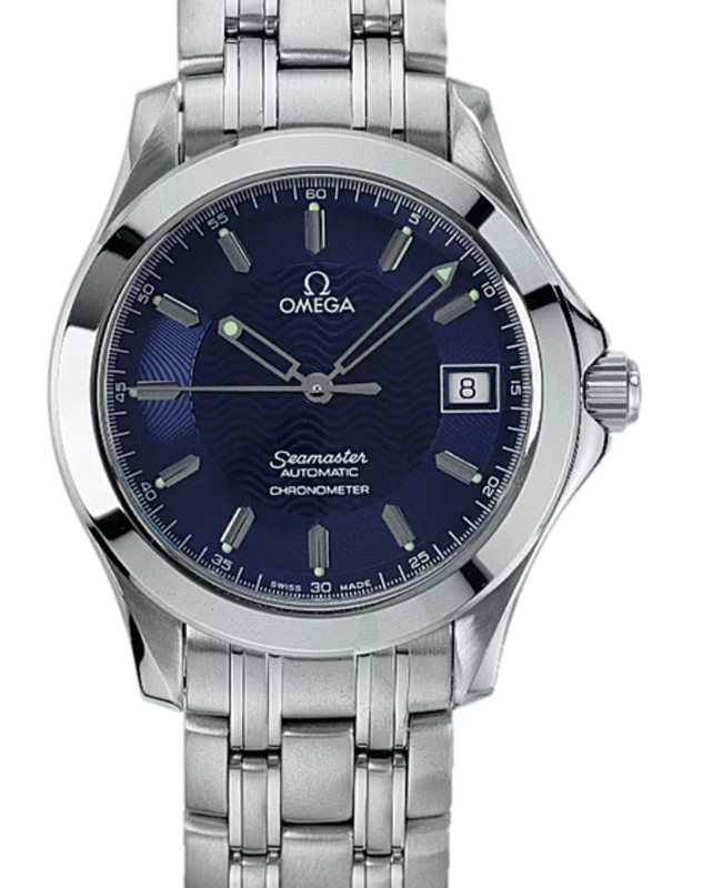 Omega Seamaster Blue Wave Motif Dial on Stainless Steel Bracelet Ref. 2501.81 Card 2004