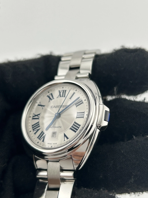 Cartier Cle de Cartier Silver Roman Numerals Dial on Stainless Steel Bracelet Ref. WSCL0005 Papers 2019 view 3
