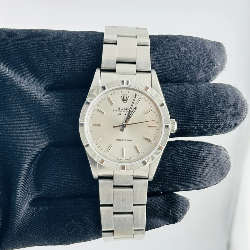Rolex Air-King Silver Stick Dial on Oyster Bracelet Ref. 14010 1991 view 2