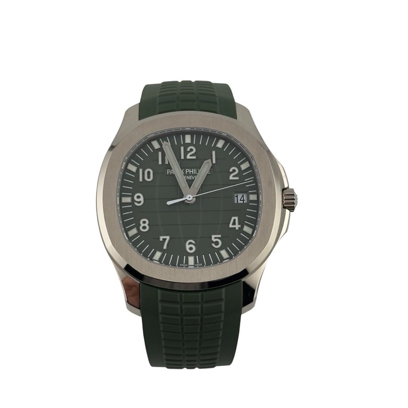 Patek Philippe Aquanaut Khaki Green Dial on Strap Ref. 5168G-010 Papers 2021 view 2