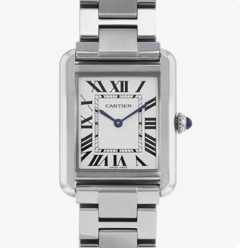 Cartier Tank Solo Silver Roman Dial on Stainless Steel Ref. W5200013 Card 2020 — Saleh Jewelers