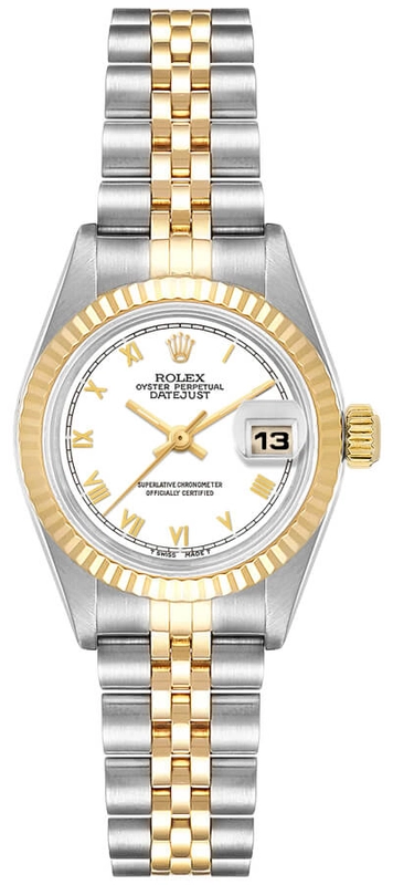 Rolex Datejust White Roman Dial on D Link Jubilee Ref. 69173