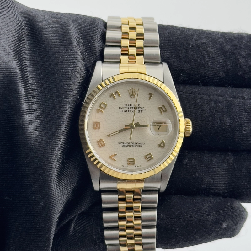 Rolex Datejust Ivory Anniversary Arabic Dial on Jubilee Ref. 16233 1989 view 2
