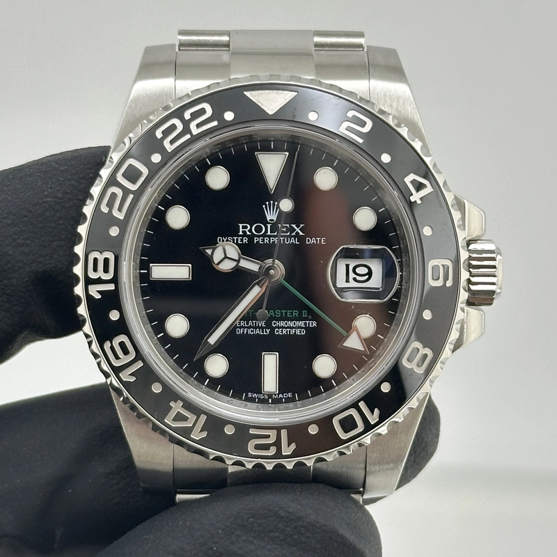 Rolex GMT-Master II Black Dial on Oyster Bracelet Ref. 116710LN Card Open Date view 3