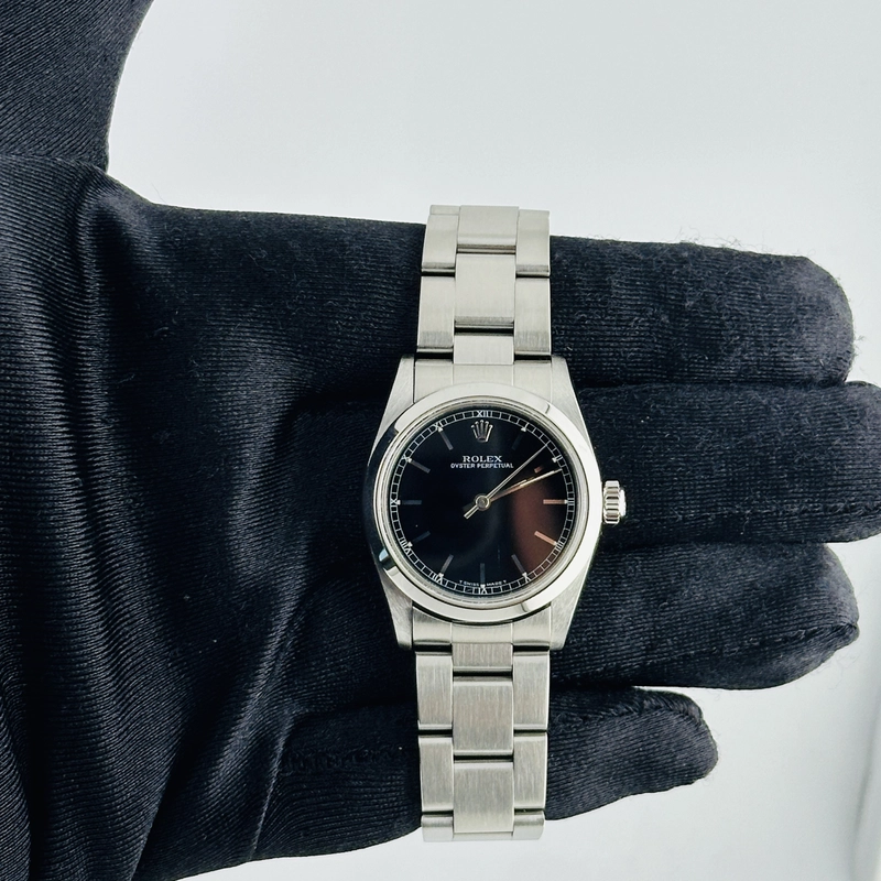 Rolex Oyster Perpetual Black Dial on Oyster Ref. 67480 1997 view 2