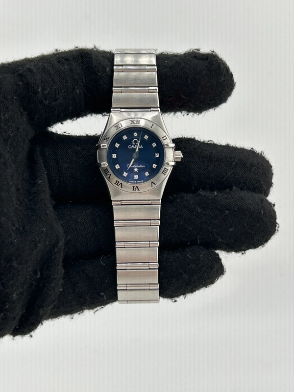 Omega Constellation "Cindy Crawford" Blue Dial on Stainless Steel Bracelet Ref. 1563.85.00 Card 1998 view 2