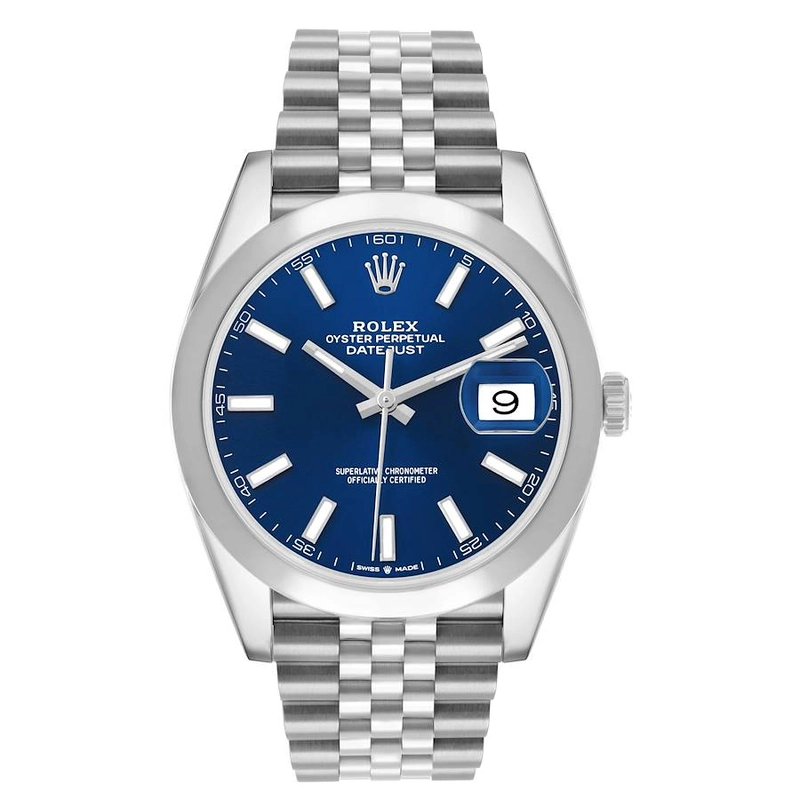 Rolex Datejust Blue Index Dial on D Link Jubilee Bracelet Ref. 126300 Card 2017