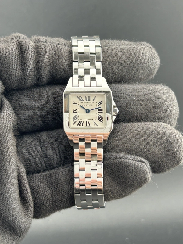 Cartier Santos Demoiselle White Roman Numerals Dial on Stainless Steel Bracelet Ref. W25064Z5 Manuals Only view 2