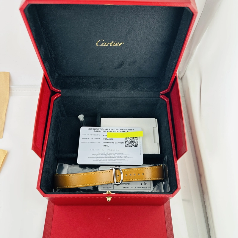 Cartier Santos Medium Silver Roman Dial on Stainless Steel Bracelet Ref. 4075 / WSSA0029 Complete 2024 view 7
