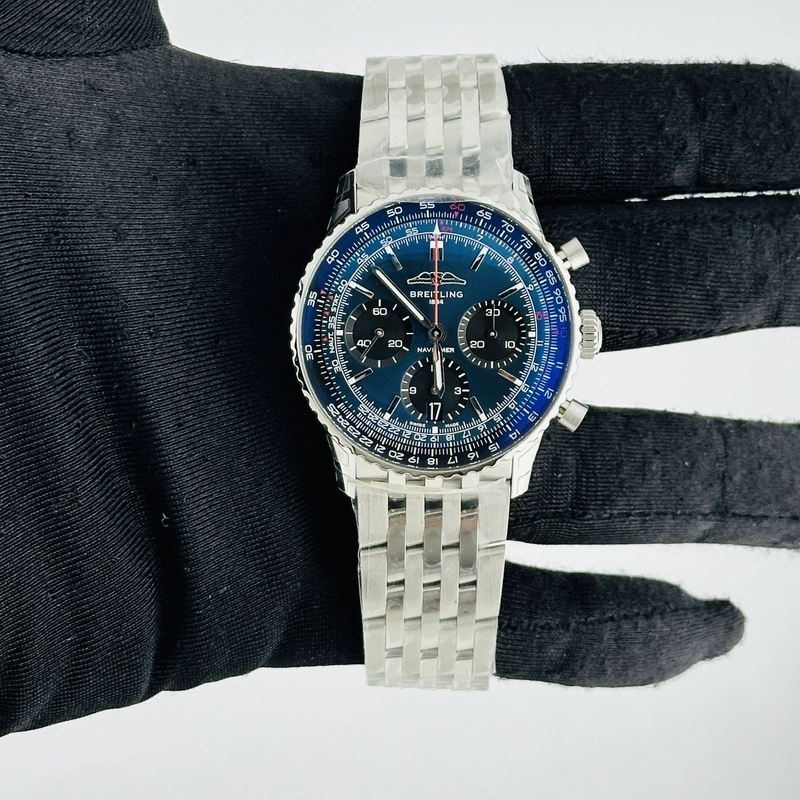 Breitling Navitimer B01 Chronograph Blue Dial on Bracelet Ref. AB0139241C1A1 Card 2025 view 2