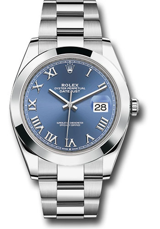 Rolex Datejust 41 Blue Roman Dial on Oyster Ref. 126300 Card 2019