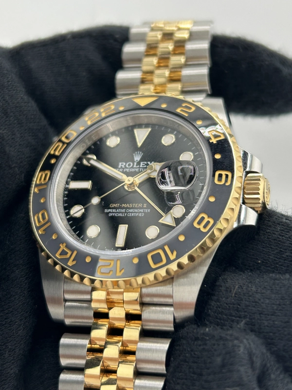 Rolex GMT-Master II Black “Bumblebee” Dial on 2 Tone Jubilee D Link Bracelet Ref. 126713GRNR Card 2024 view 3