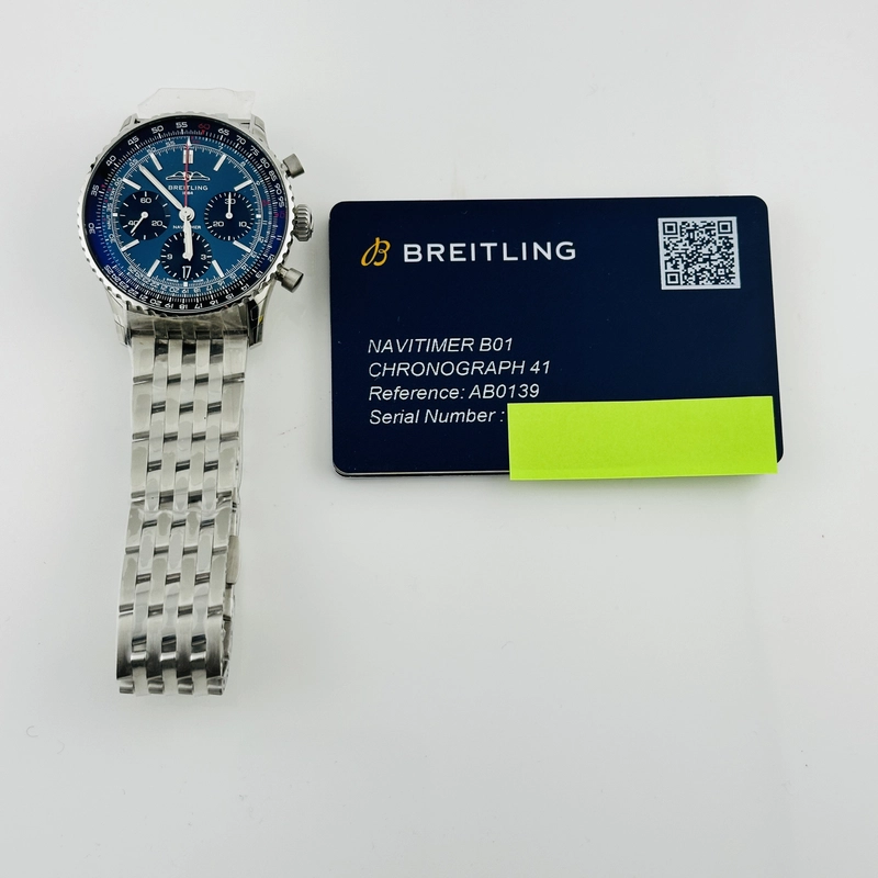 Breitling Navitimer B01 Chronograph Blue Dial on Bracelet Ref. AB0139241C1A1 Card 2025 view 6