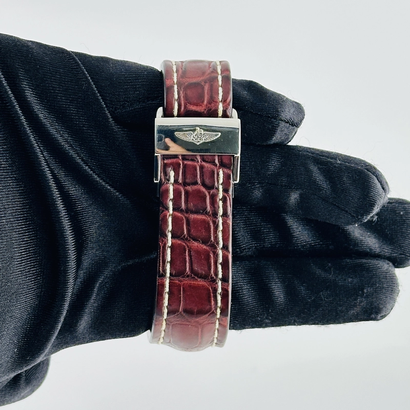 Breitling Chrono-Matic Brown Dial on Leather Band Ref. A14360 Papers 2010 view 3