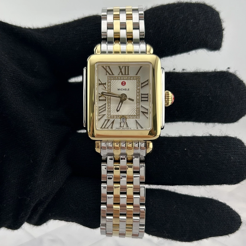 Michele Deco Madison Silver Set With Diamonds Dial Ref. MWW06G000013 Card Open Date view 2