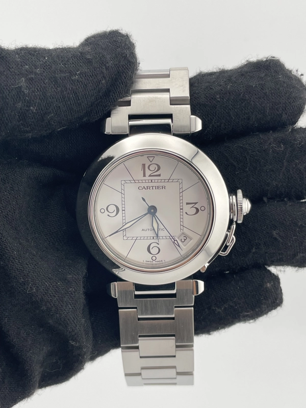Cartier Pasha C White Dial on Stainless Steel Bracelet Ref. W31074M7 view 2