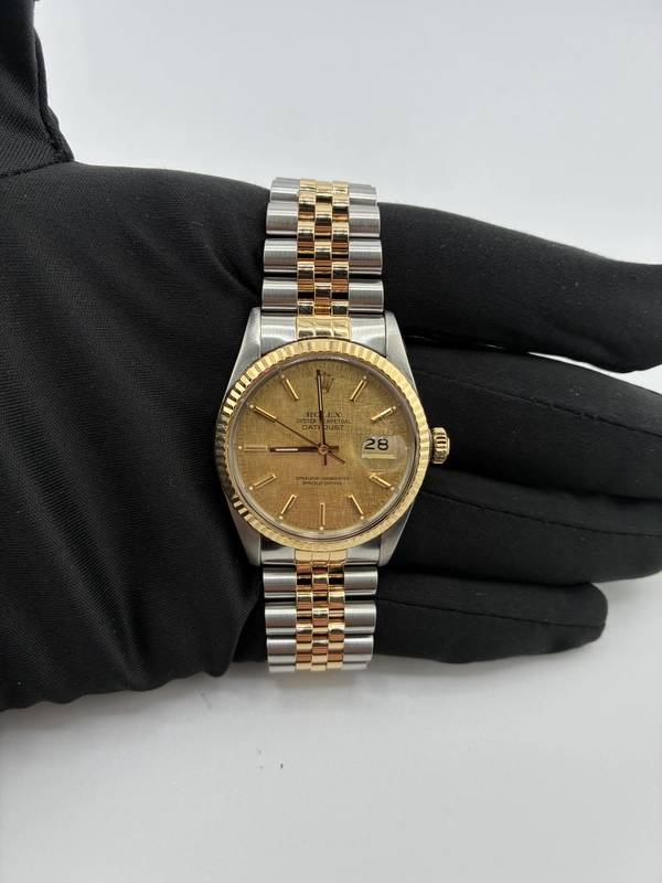 Rolex Datejust Champagne Stick Dial on Jubilee Ref. 16013 1987 view 2