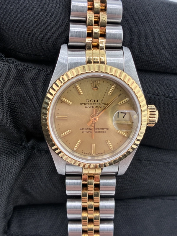 Rolex Datejust Lady Champagne Stick Dial on Jubilee Ref. 69173 1991 view 2