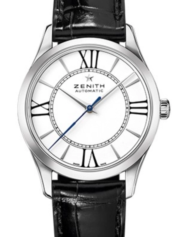 Zenith Elite Ultra Thin Lady White Dial on Black Leather Strap Ref. 03.2310.679