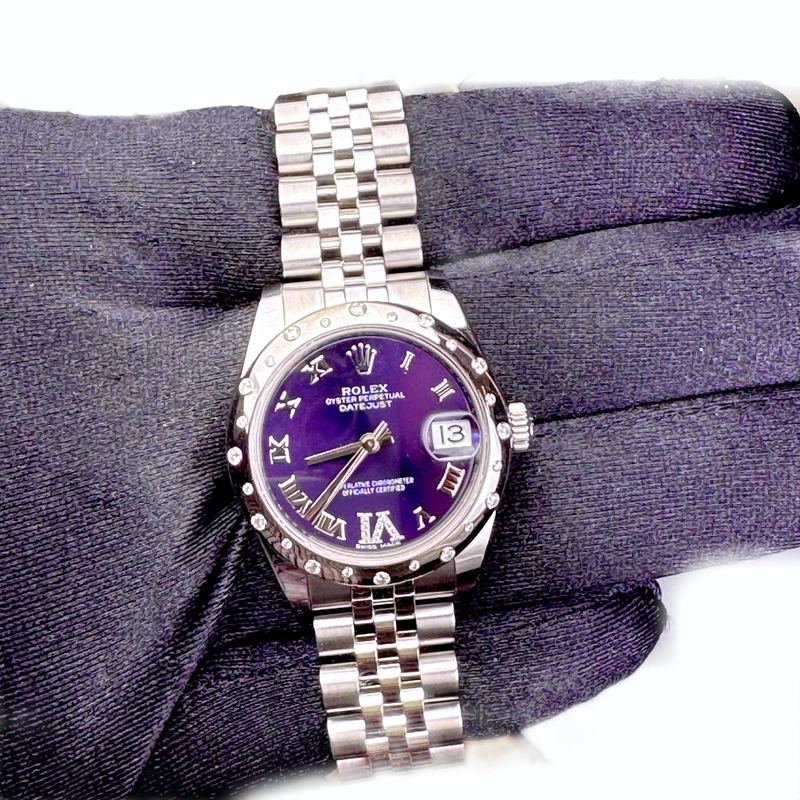 Rolex Datejust Purple Roman Dial on Jubilee Ref. 178344 Card 2021 view 2