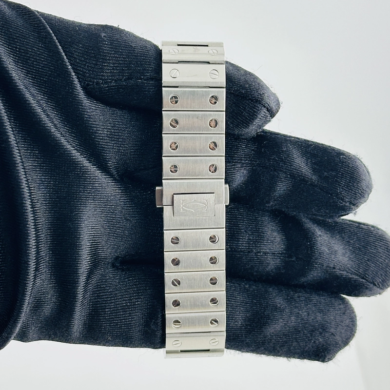 Cartier Santos Medium Silver Roman Dial on Stainless Steel Bracelet Ref. 4075 / WSSA0029 Complete 2024 view 4