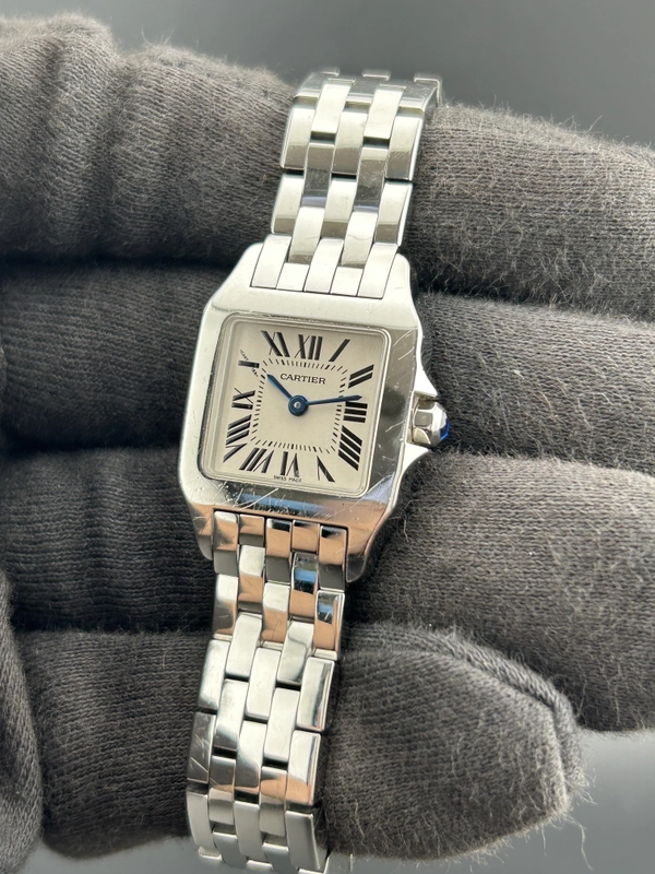 Cartier Santos Demoiselle White Roman Numerals Dial on Stainless Steel Bracelet Ref. W25064Z5 Manuals Only view 3