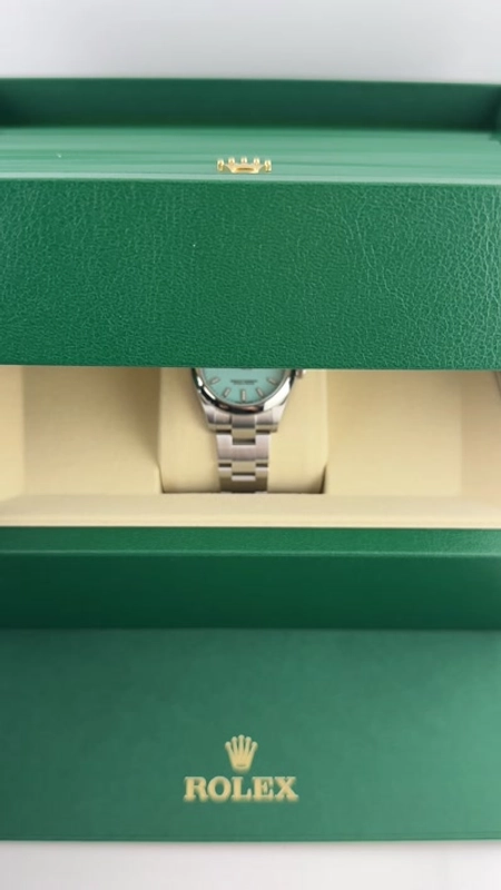 Rolex Oyster Perpetual Turquoise Blue Index Dial on Oyster Bracelet Ref. 277200 Complete 2026 view 8