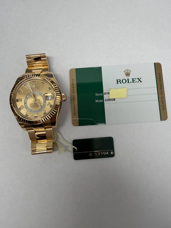 Rolex Sky Dweller Champagne Sunray Arabic Dial on Oyster Ref. 326938 Card 2015 view 5