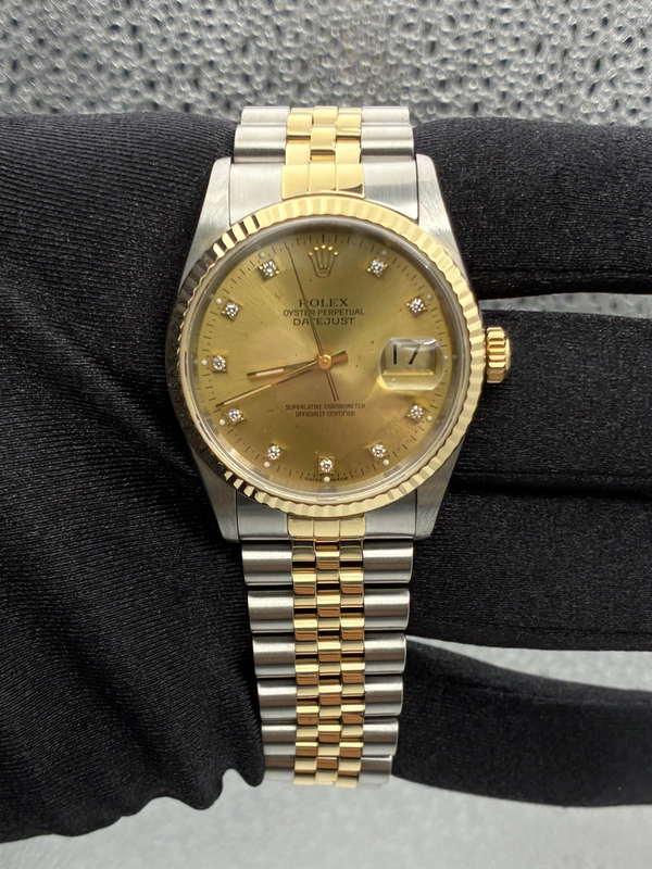 Rolex Datejust Champagne Diamond Factory Dial on Jubilee Ref. 16233G 1994