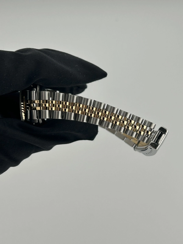 Rolex Date Lady Champagne Stick Dial on 2 Tone D Link Jubilee Bracelet Ref. 69173 1984 view 4