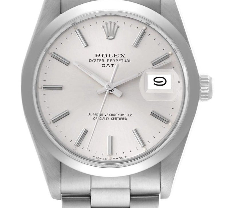 Rolex Oyster Perpetual Silver Stick / Has Spots Dial on Oyster Bracelet Ref. 15000 1969 — Saleh Jewelers