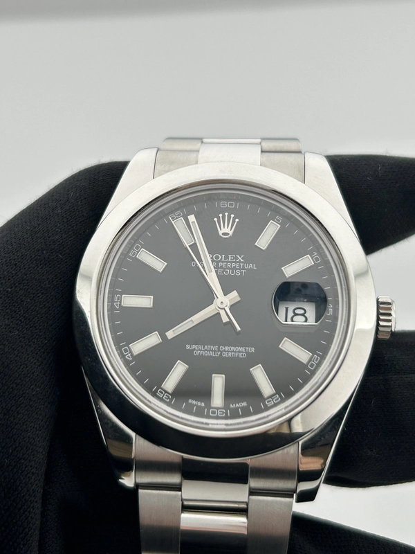 Rolex Datejust II Black Stick Dial on Oyster Ref. 116300 Card 2013 view 3