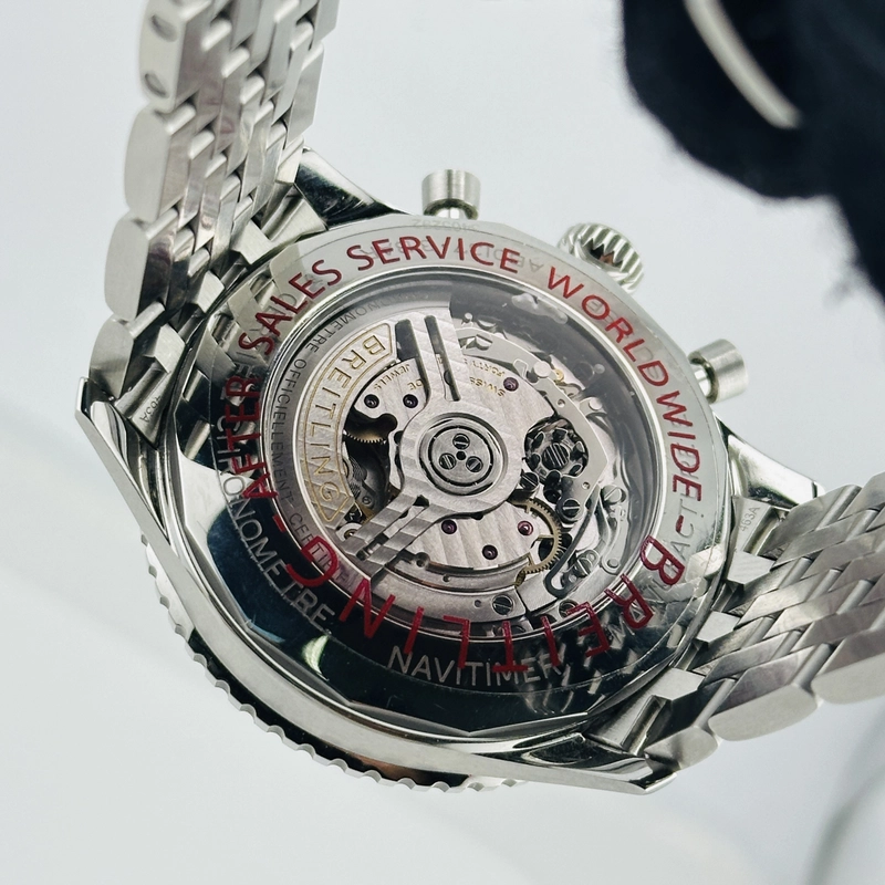 Breitling Navitimer B01 Chronograph Black Dial on Stainless Steel Bracelet Ref. AB0137211B1A1 Card 2025 view 4