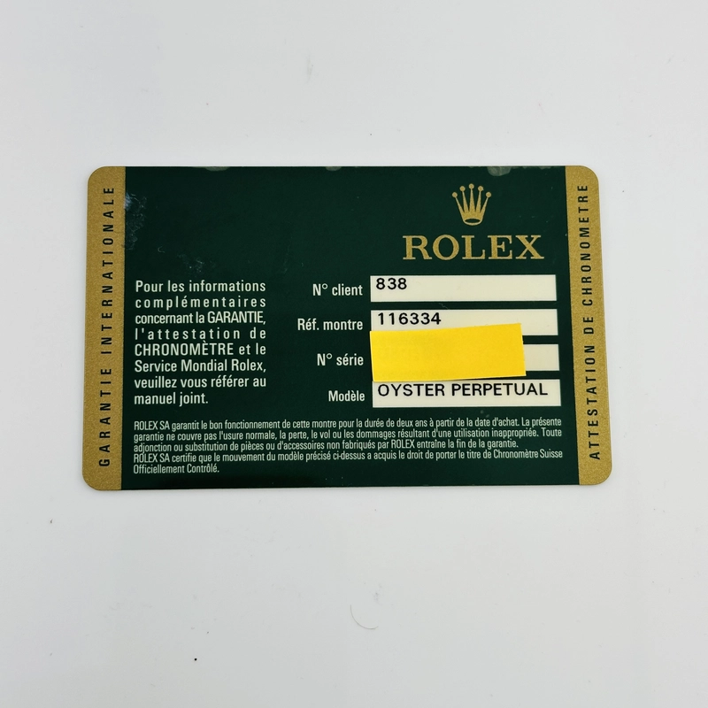 Rolex Datejust II Silver Diamond Dial on Oyster Steel Bracelet Ref. 116334 Card 2012 view 2