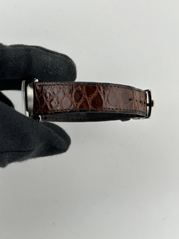 Rolex Oysterdate Precision Silver Stick / Refinished Dial on Brown Leather Strap Ref. 6694 1978 view 4