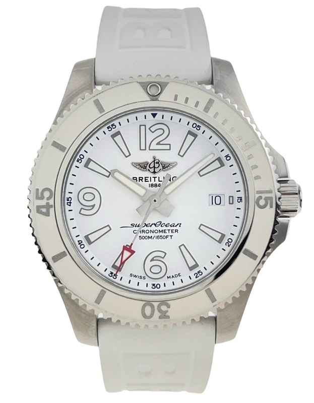 Breitling Superocean White Dial on Rubber Band Ref. A17366 Card